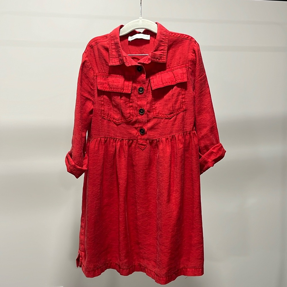 ZARA kids red dress, size 7 girls, good condition.